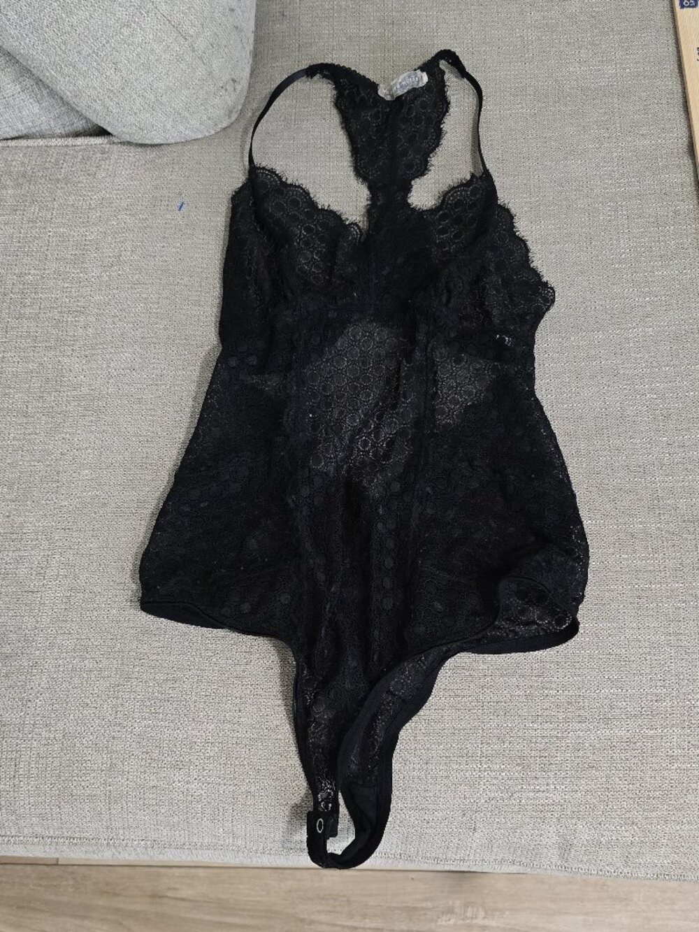 Naked princess SEXY Lingerie Bombshell Fishnet Floral Teddy, Black Medium